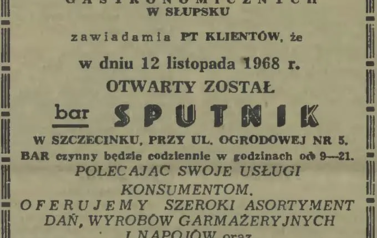 Reklama baru "Sputnik" z "Głosu Koszalińskiego" z roku 1968