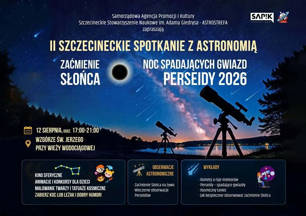 Zdjęcie do Zaćmienie Słońca i Perseidy. Zaproszenie na II Szczecineckie Spotkanie z Astronomią