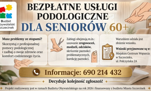 Zdjęcie do Bezpłatne usługi podologiczne dla mieszkańc&oacute;w Szczecinka 60+