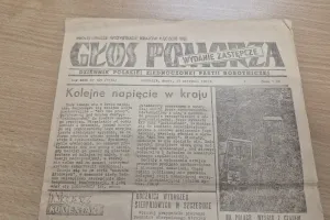 Głos Pomorza z lata 1981 wydrukowany w czasie strajku drukarzy 