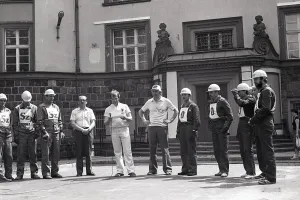 Fot. Henryk Zdon Ekipy turniejowe szykują się do konkurencji układania tzw rusztowań typu warszawskiego